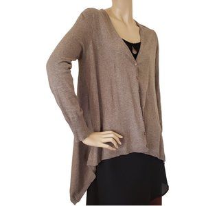 Frenchi Oversized Scarf Hem Cardigan SZ M Taupe